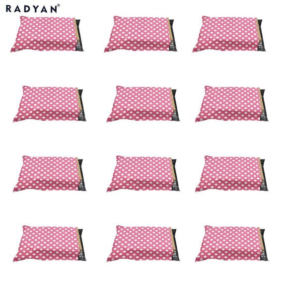 20 Pc Pink w/ White Polka Dots Design Poly Mailers - 10" x 13" - Picture 3 of 4